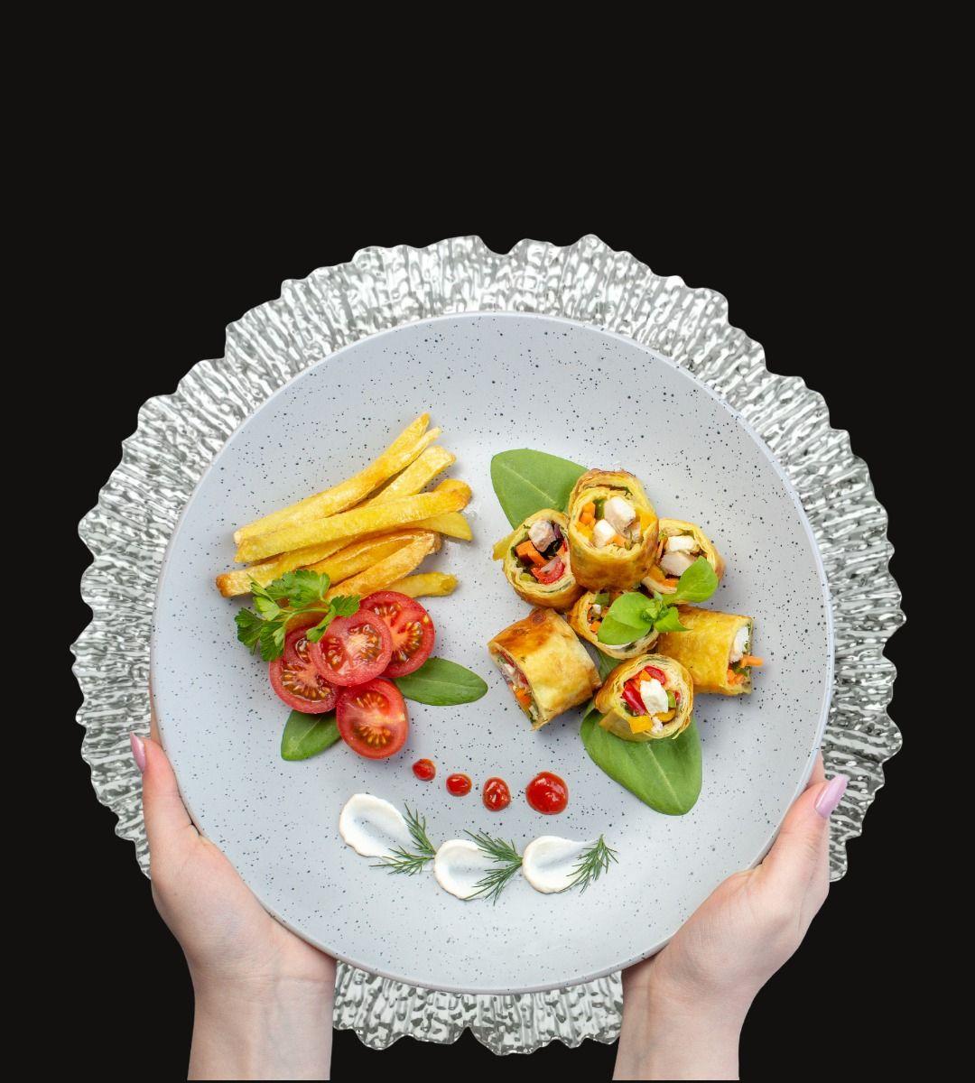 Set 3 Plato Base Carga Redondo Decorativo Brillante Jhn-5