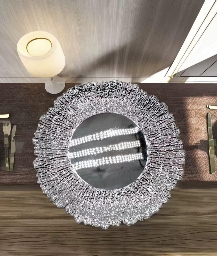 Set 3 Plato Base Carga Redondo Decorativo Brillante Jhn-7