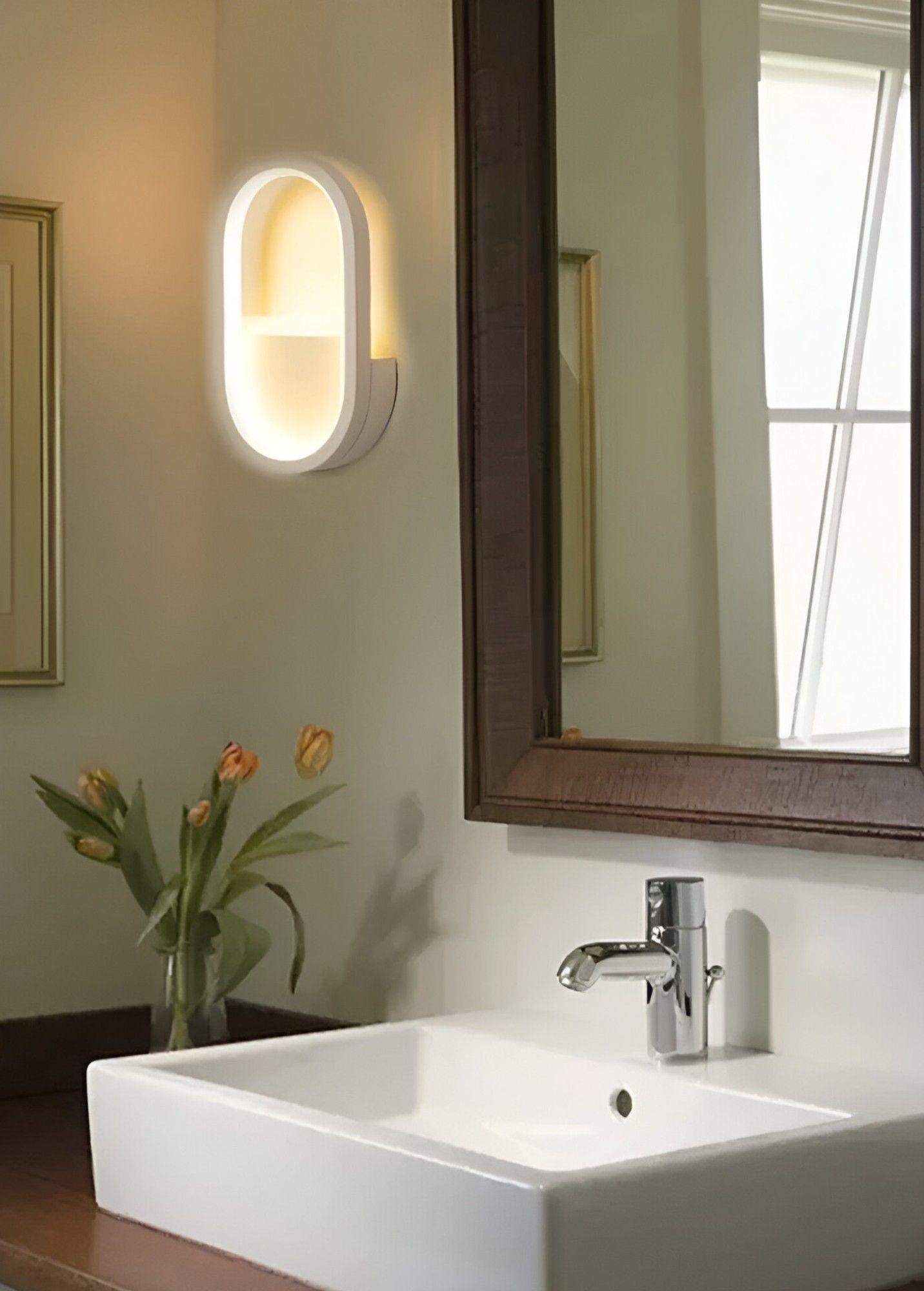 Lámpara Pared LED Decoración Moderna Ovalada Blanca Jhn-3