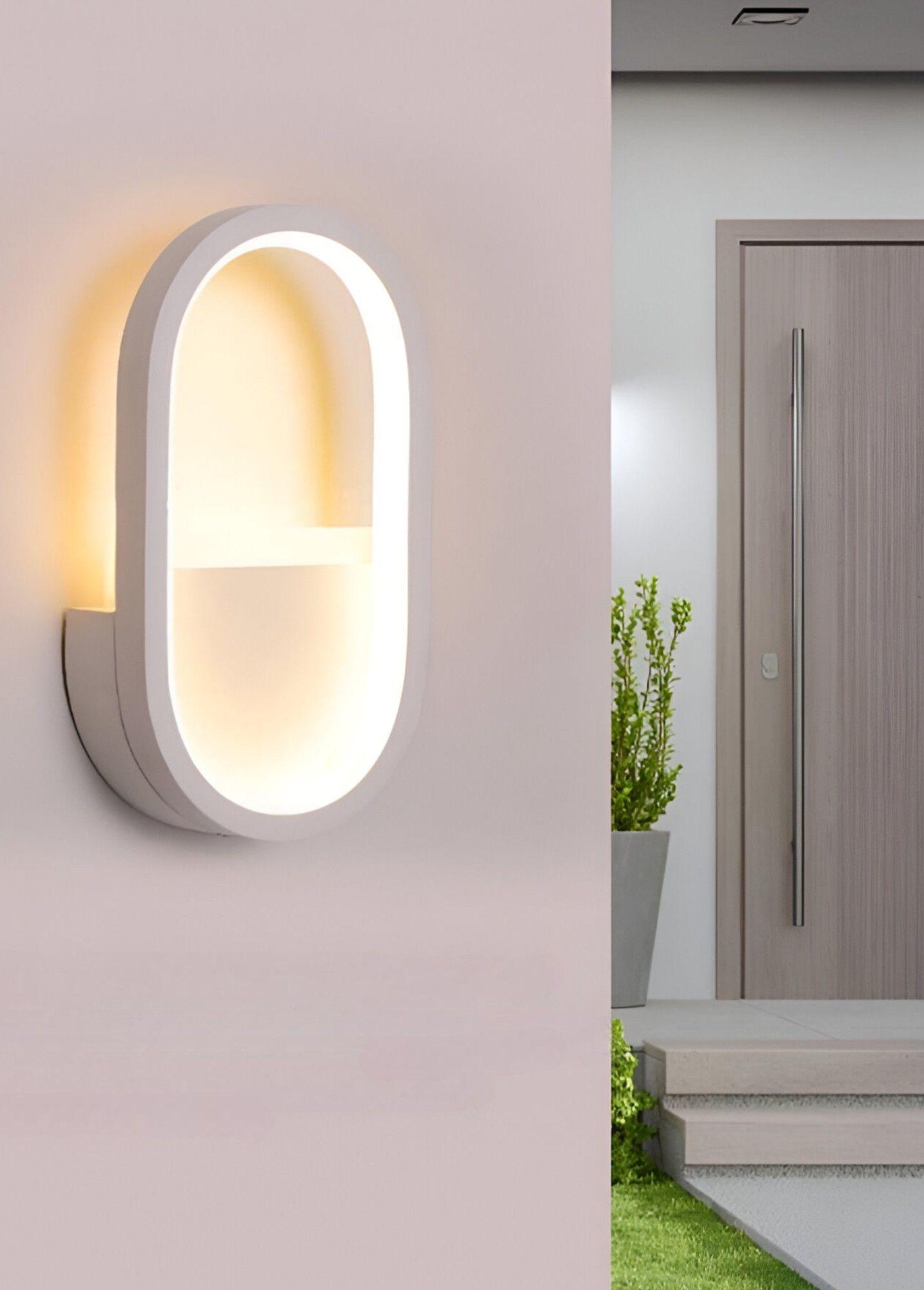 Lámpara Pared LED Decoración Moderna Ovalada Blanca Jhn-5