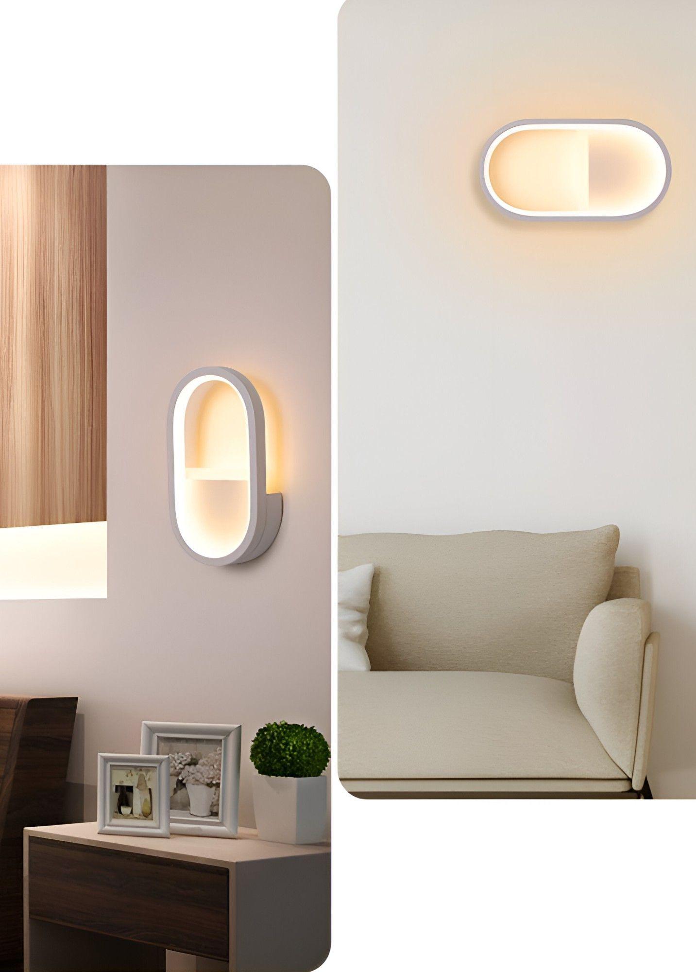 Lámpara Pared LED Decoración Moderna Ovalada Blanca Jhn-7