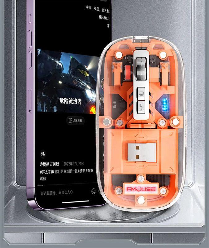 Ratón Inalámbrico Transparente Bluetooth Recargable Rondon-2