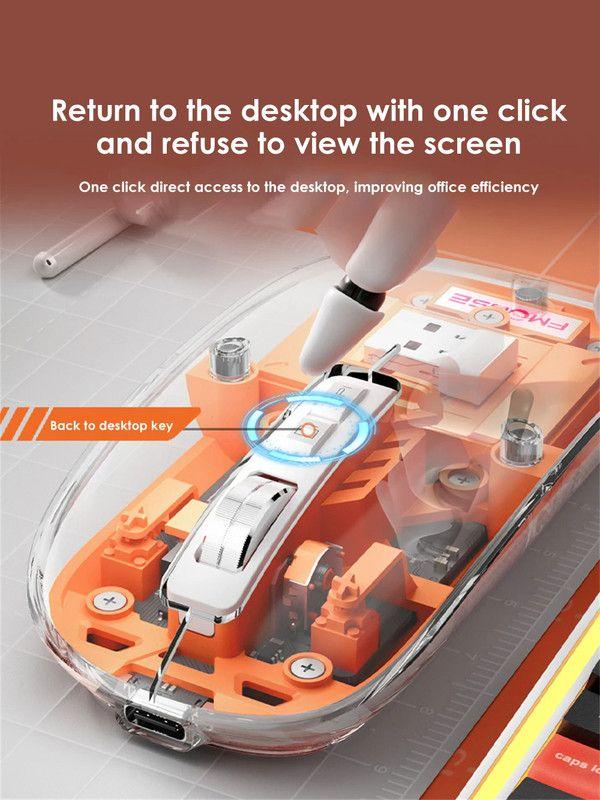 Ratón Inalámbrico Transparente Bluetooth Recargable Rondon-9