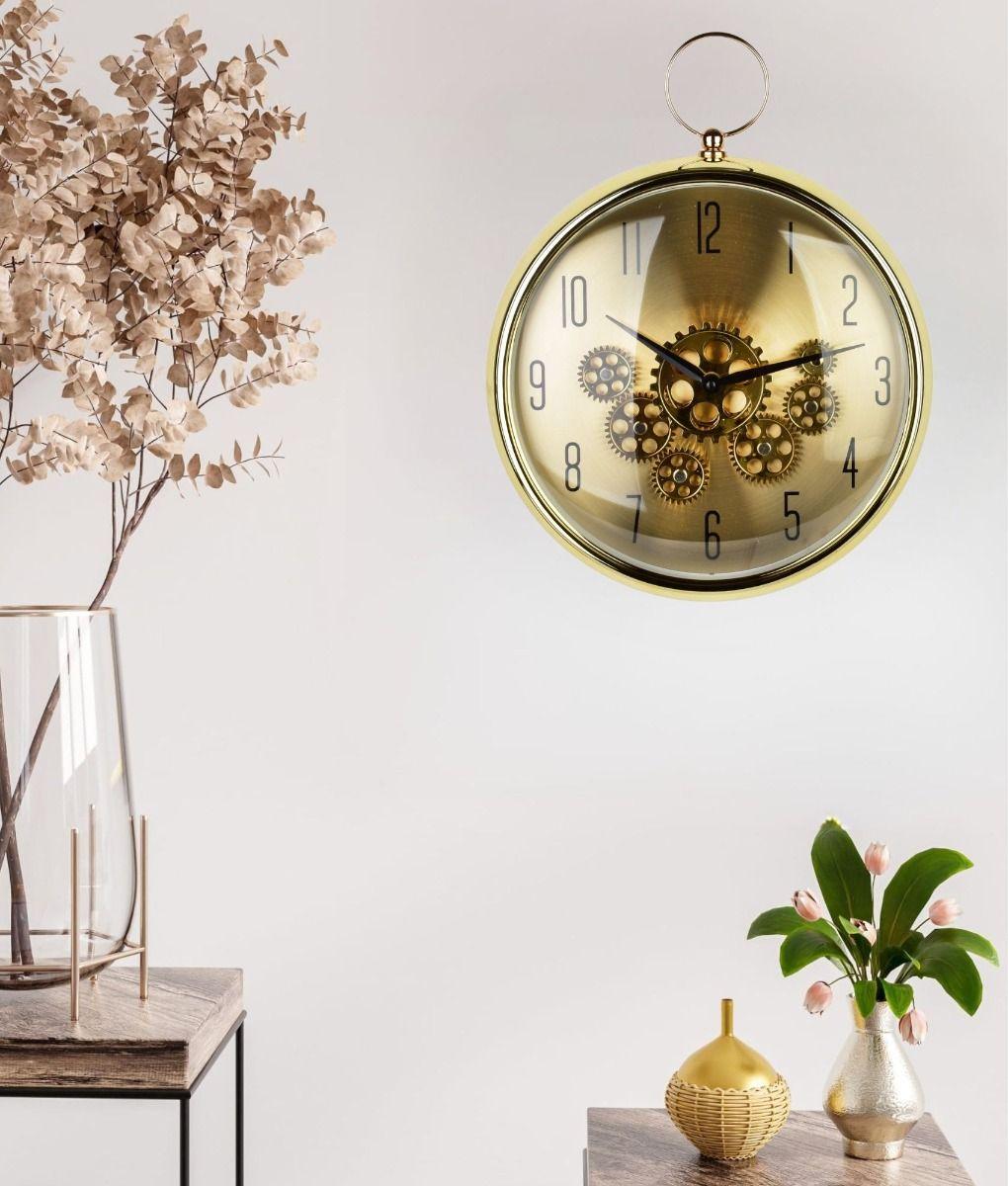 Reloj Pared Redondo Engranaje Industrial Decorativo Jhn-7