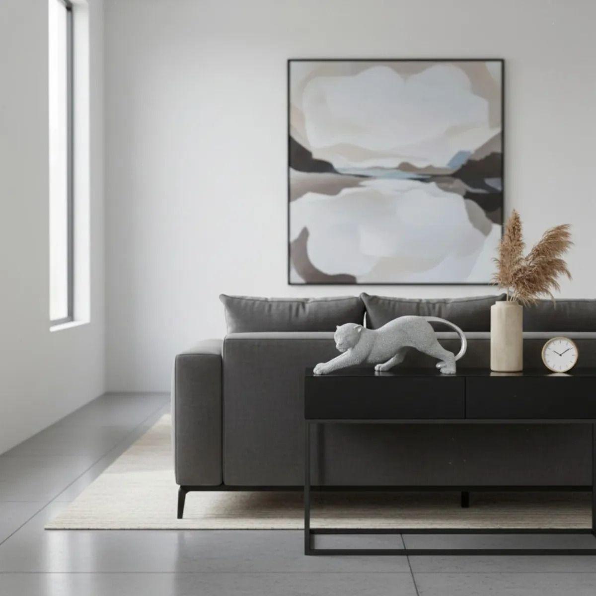 Escultura Felina Moderna Decorativa Diseño Lujo AJ-8