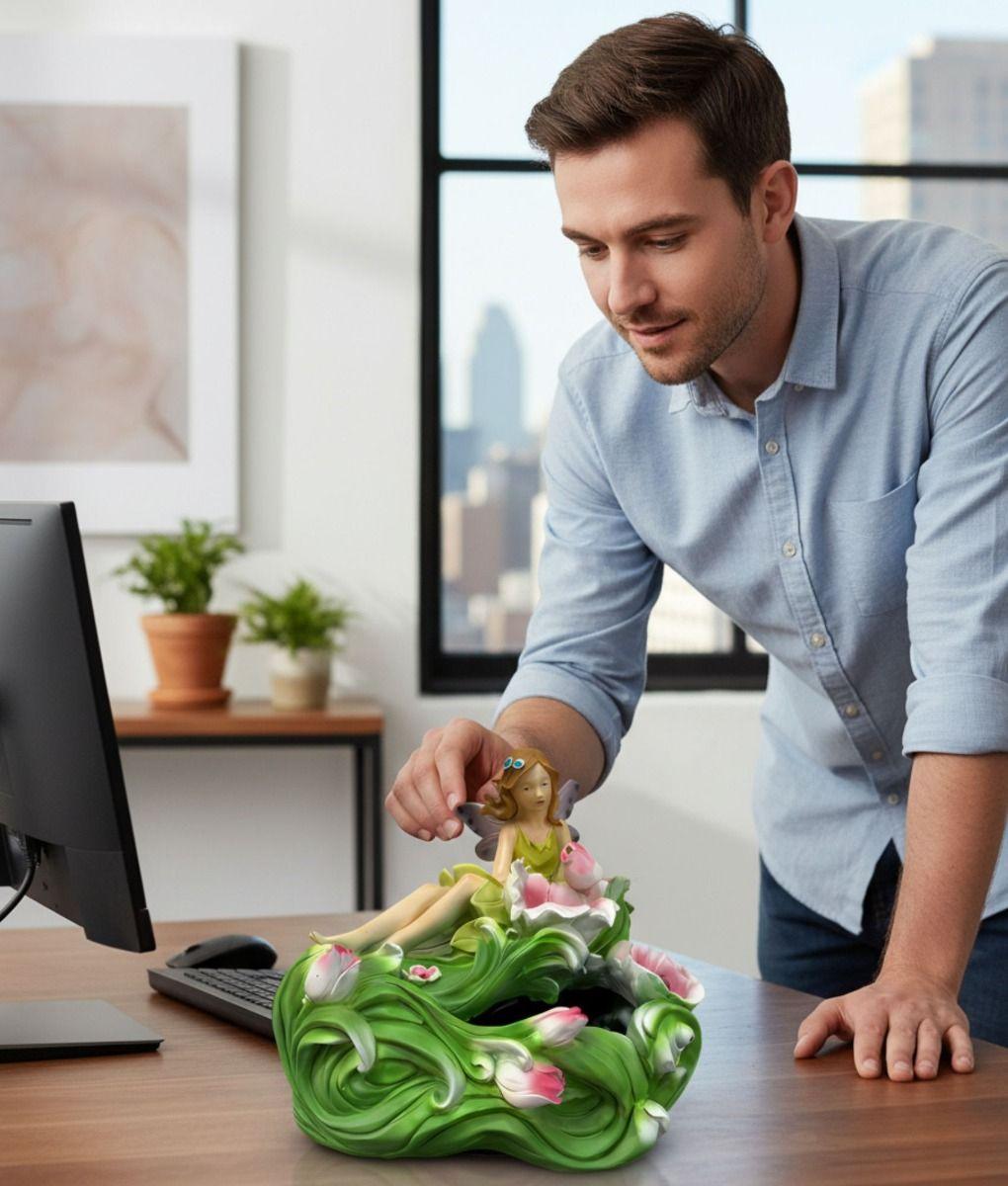 Figura Decorativa Hada Flor Estatua Elegante Adorno Jhn-2