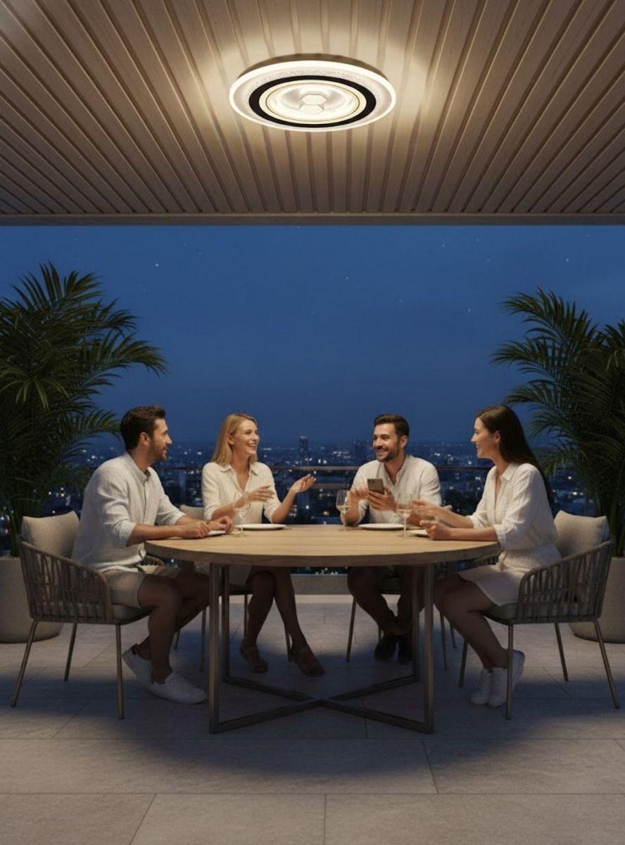 Lámpara Techo Plafón Circular Elegante Moderno Anillos Jhn-3