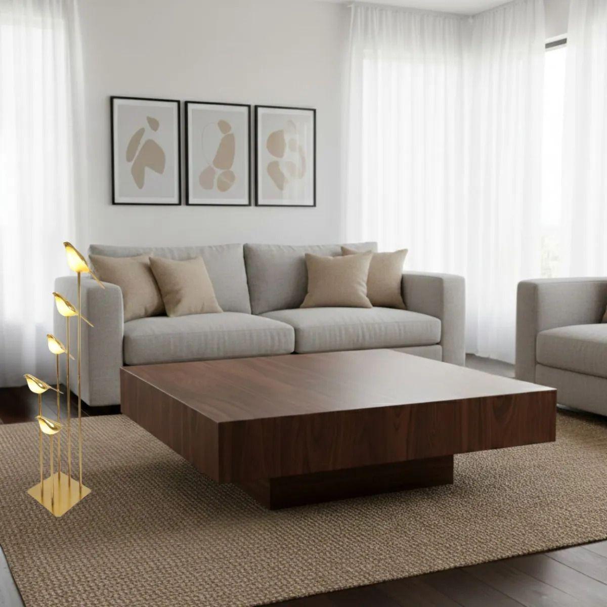 Lampara Pie Pajaros Escultorica Minimalista Decorativa ALJ-7
