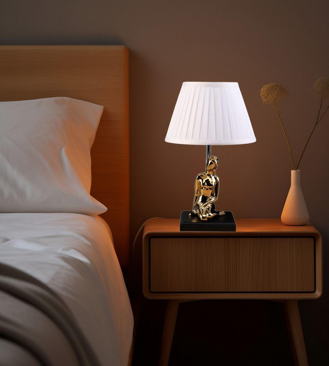 Lámpara Mesa Decorativa LED con Estatua Artística Hogar Jhn-2