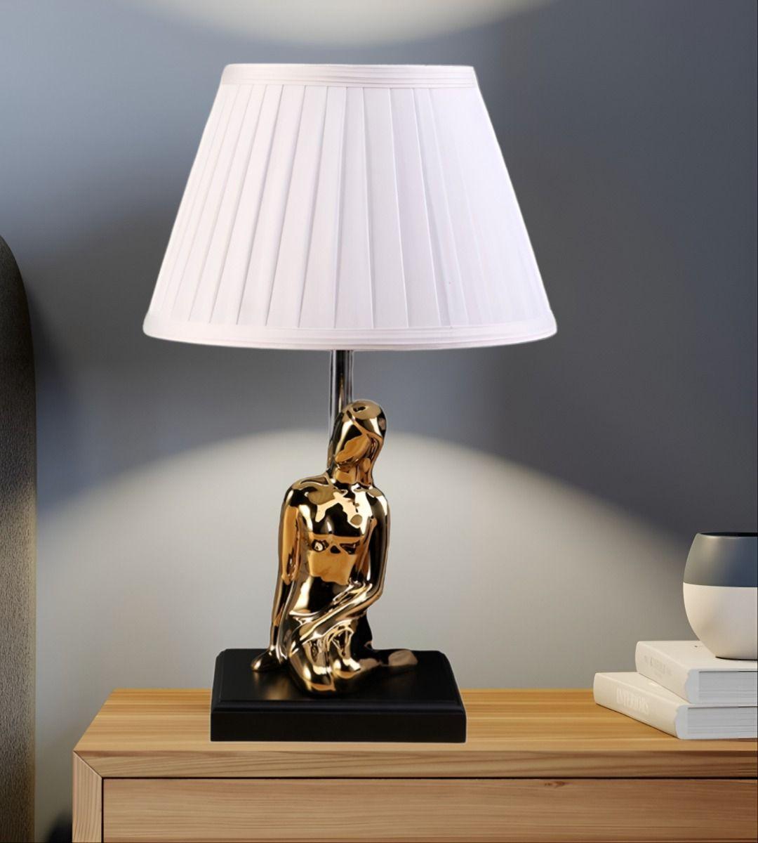 Lámpara Mesa Decorativa LED con Estatua Artística Hogar Jhn-3