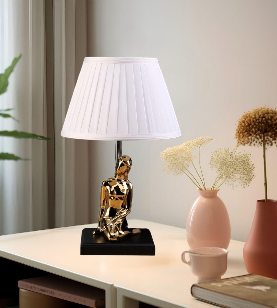 Lámpara Mesa Decorativa LED con Estatua Artística Hogar Jhn-5