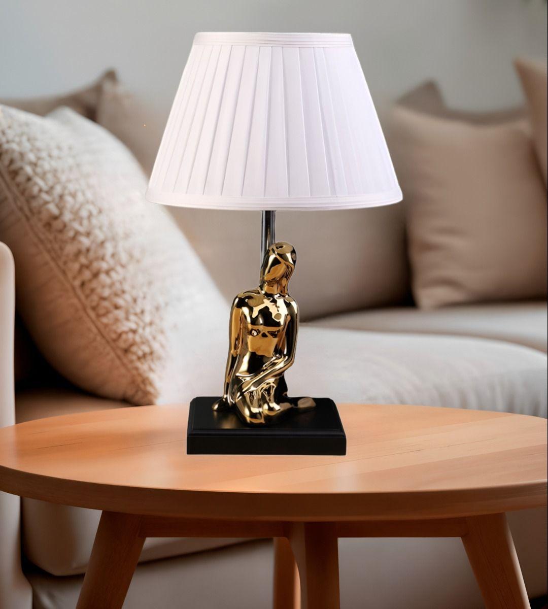 Lámpara Mesa Decorativa LED con Estatua Artística Hogar Jhn-6