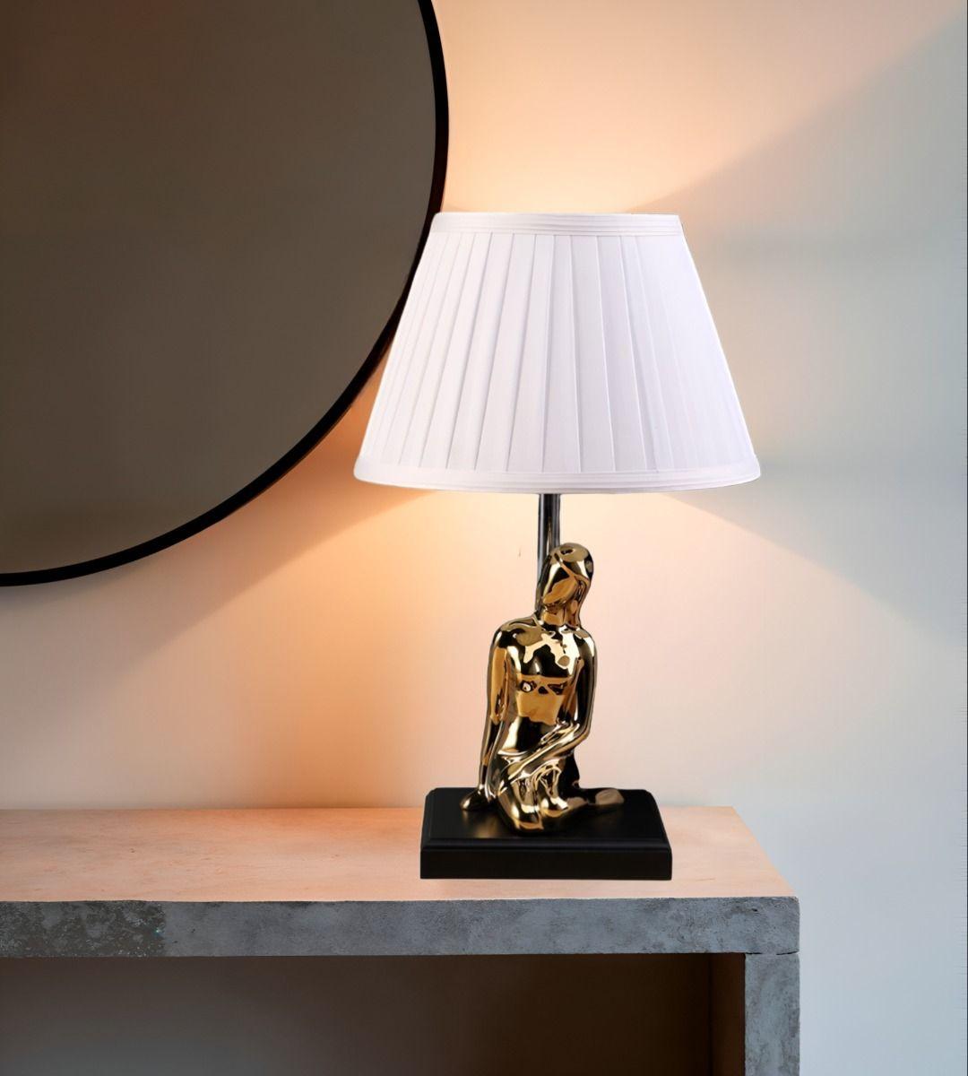 Lámpara Mesa Decorativa LED con Estatua Artística Hogar Jhn-7