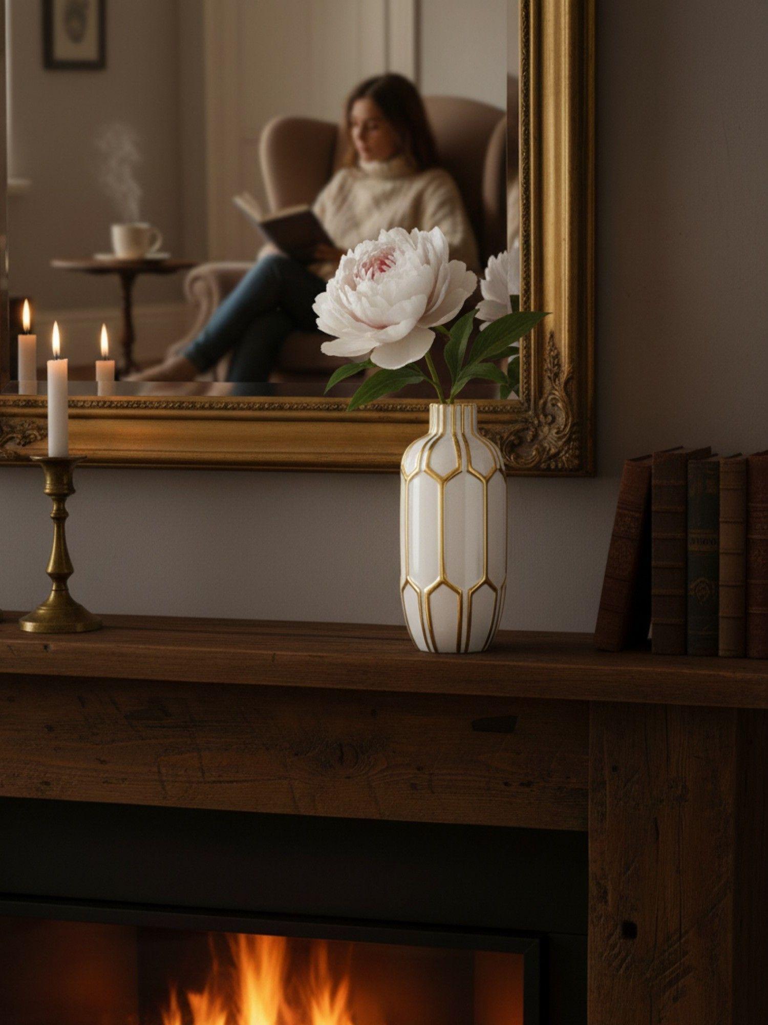 Florero Jarrón Decorativo Lujo Geométrico Fusión Arte Jhn-7