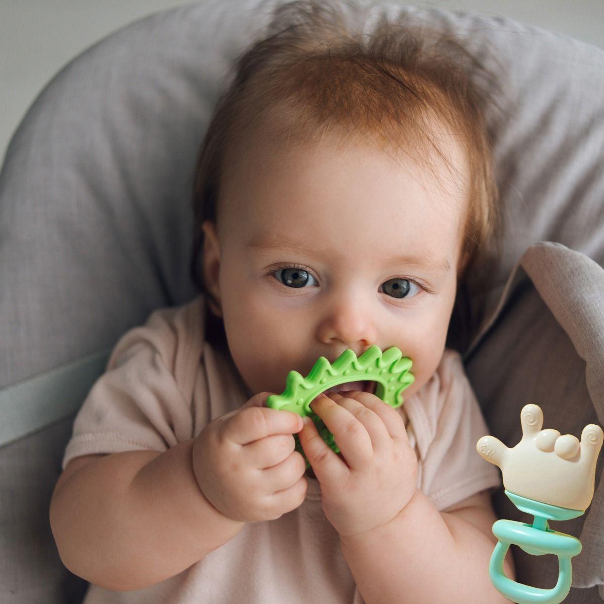 Set 4 Moderdor Juguete Denticion Manito Celeste Bebes Lau-9