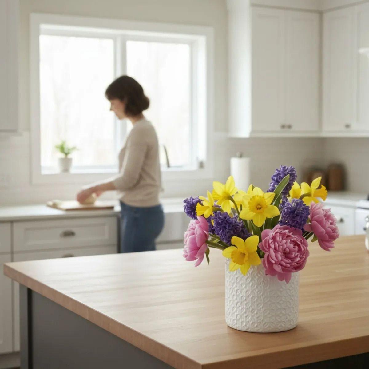 Maceta Decorativa Diseño Floral Macetero Estilo Nórdico Jhn-4