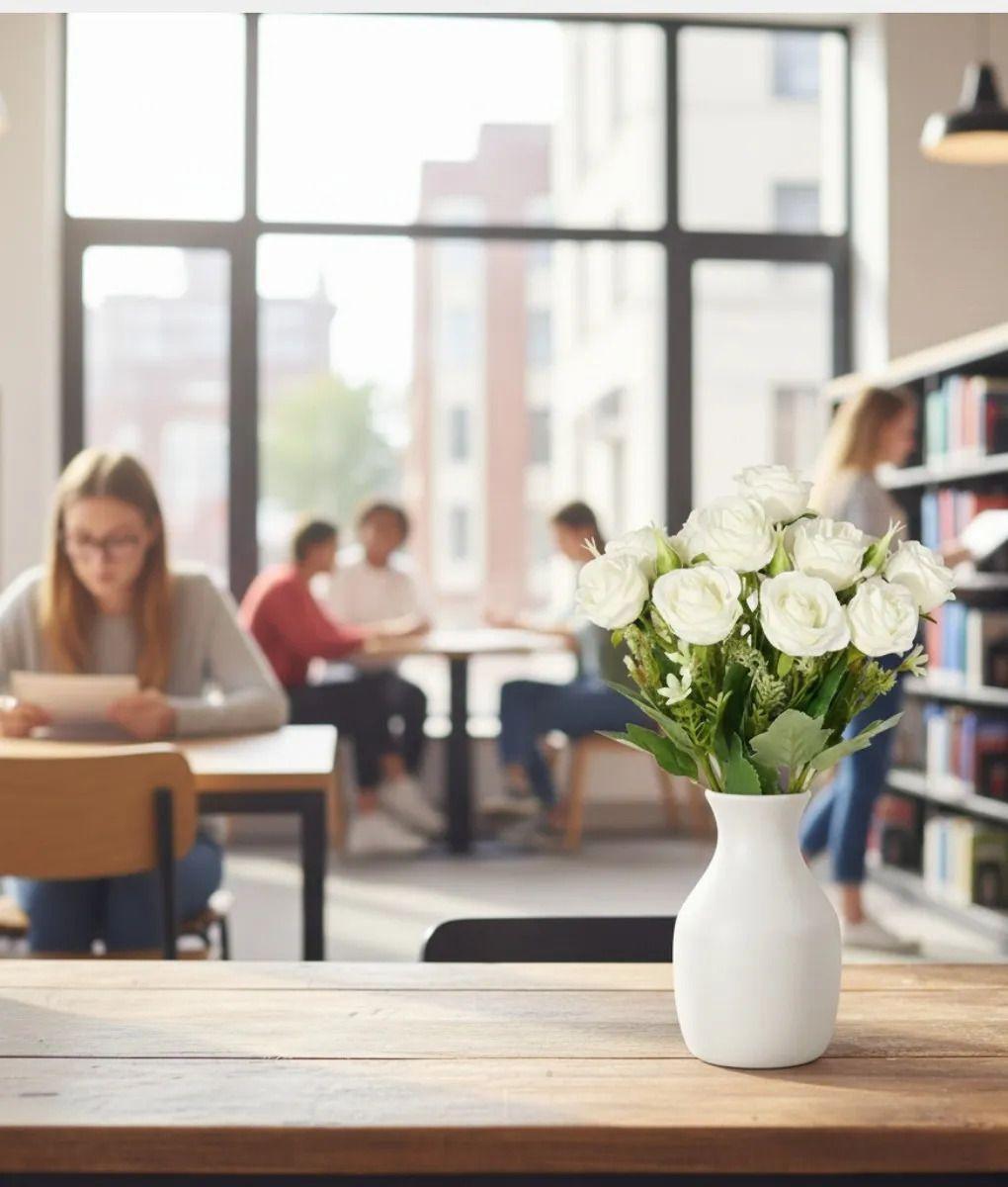 Set 4 Flores Artificiales Ramo Decorativo Rosas Botón Jhn-5