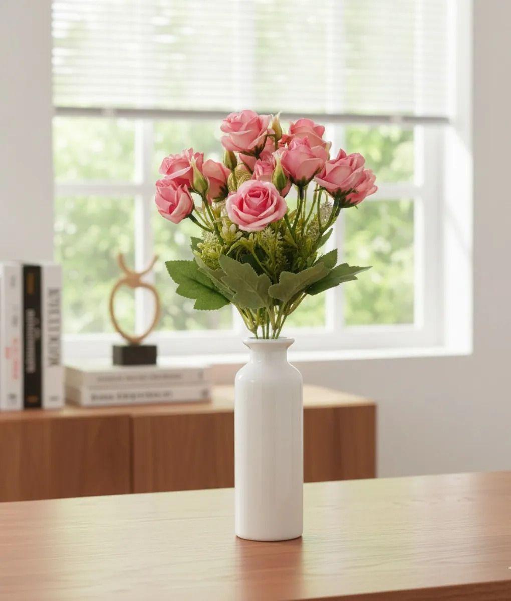 Set 4 Flores Artificiales Ramo Decorativo Rosas Botón Jhn-9