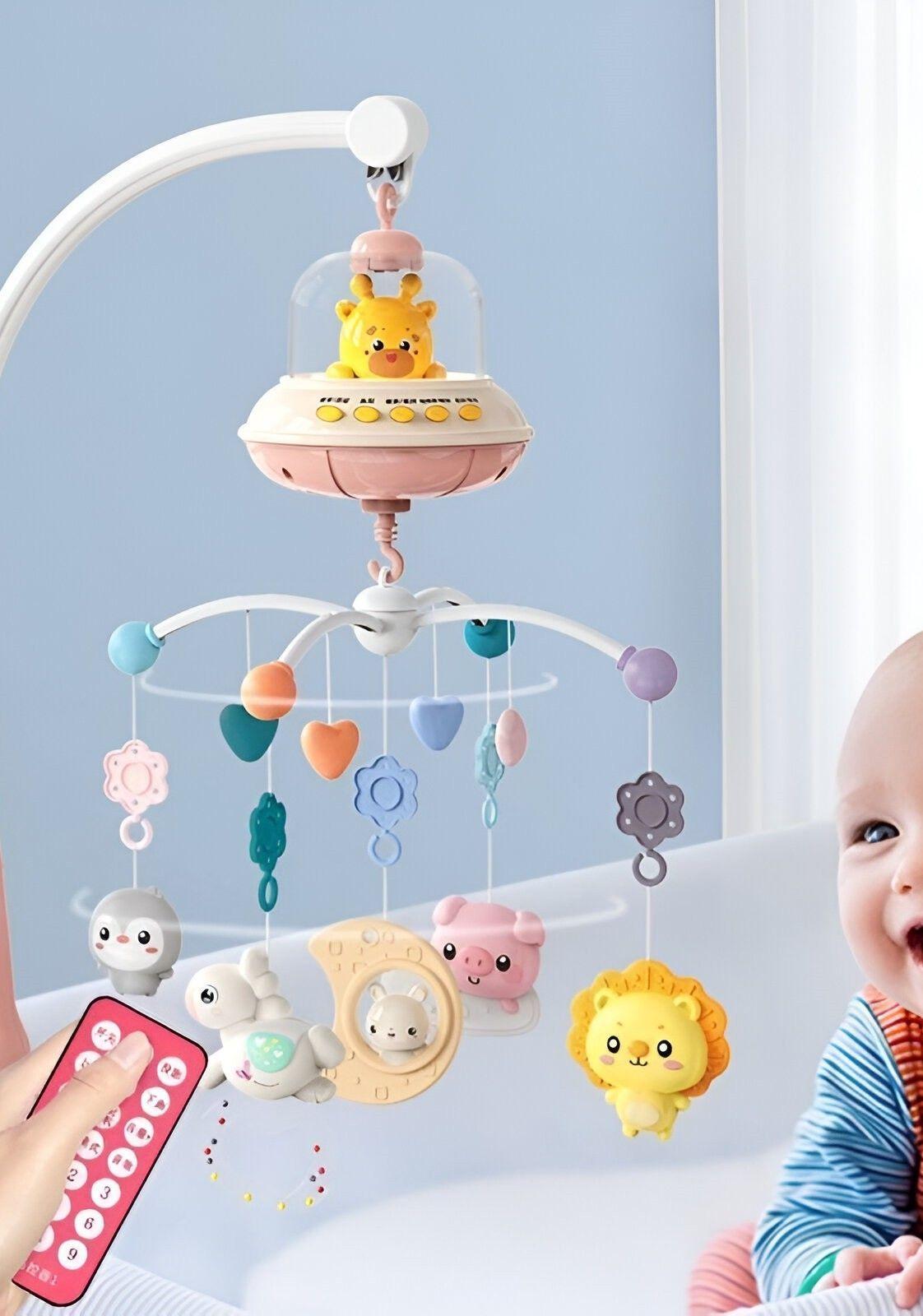 Móvil Cuna Bebé Música Luces Sonajero Giratorio Colgante Jhn-2