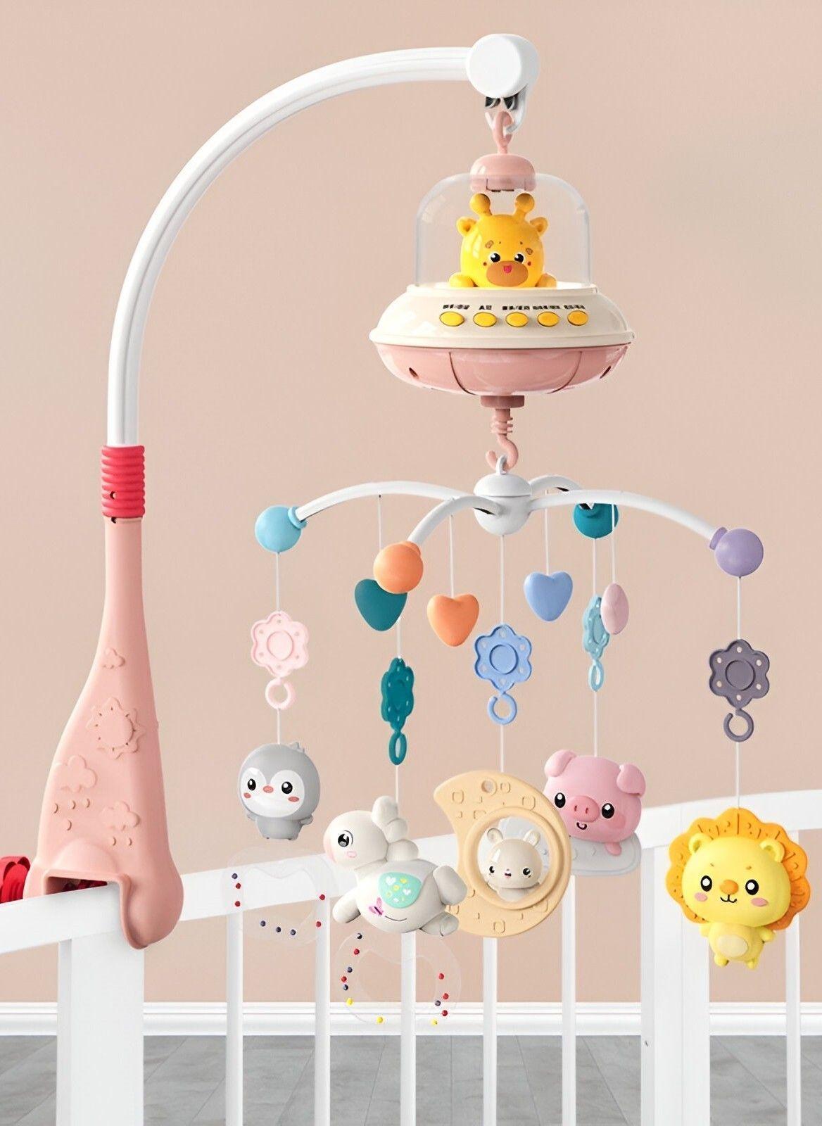 Móvil Cuna Bebé Música Luces Sonajero Giratorio Colgante Jhn-3