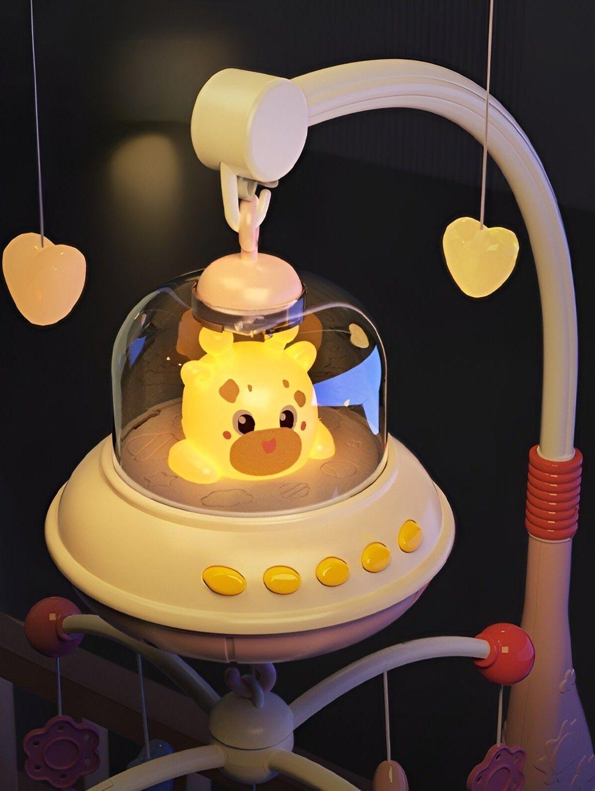 Móvil Cuna Bebé Música Luces Sonajero Giratorio Colgante Jhn-4