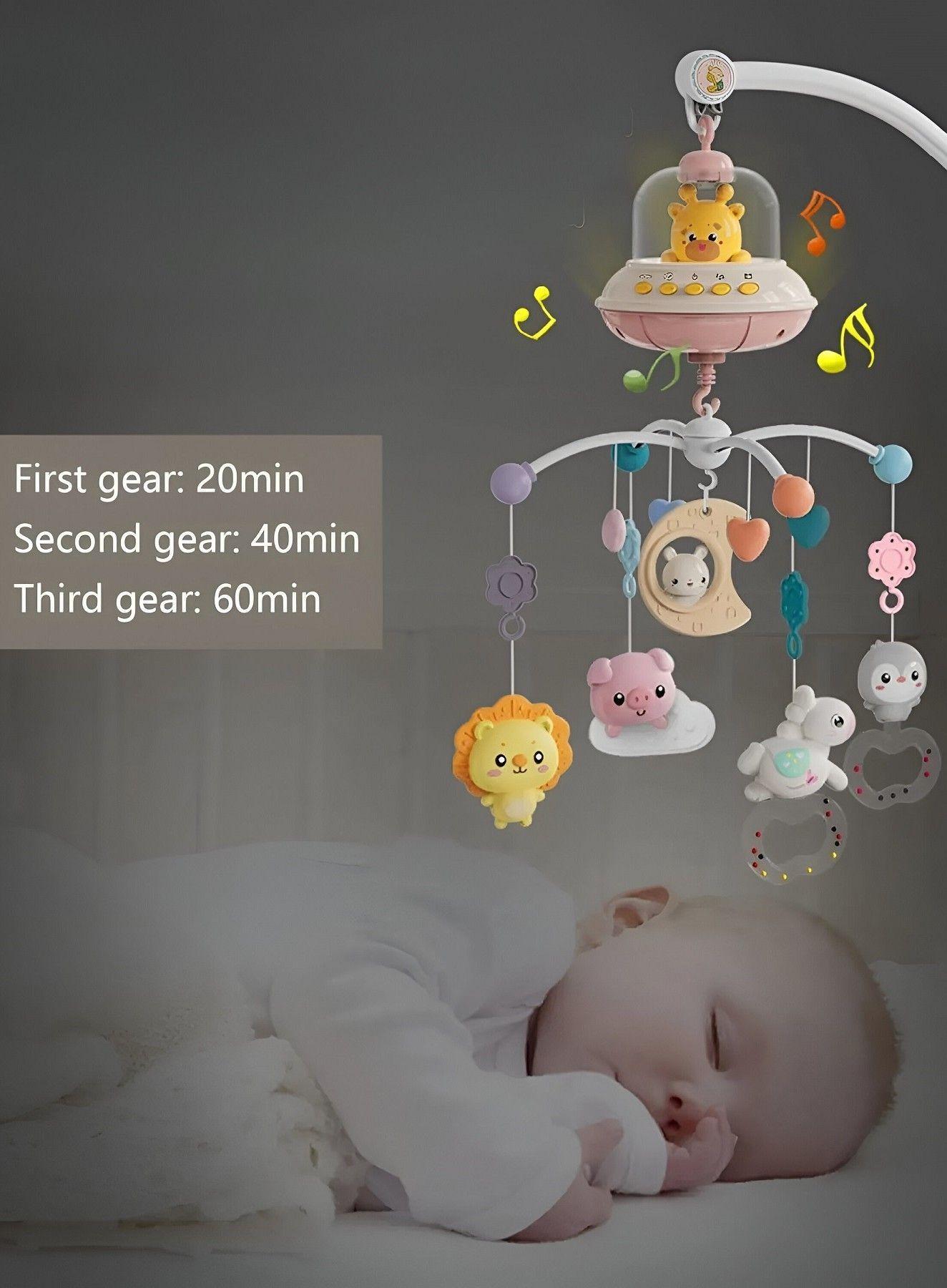 Móvil Cuna Bebé Música Luces Sonajero Giratorio Colgante Jhn-5