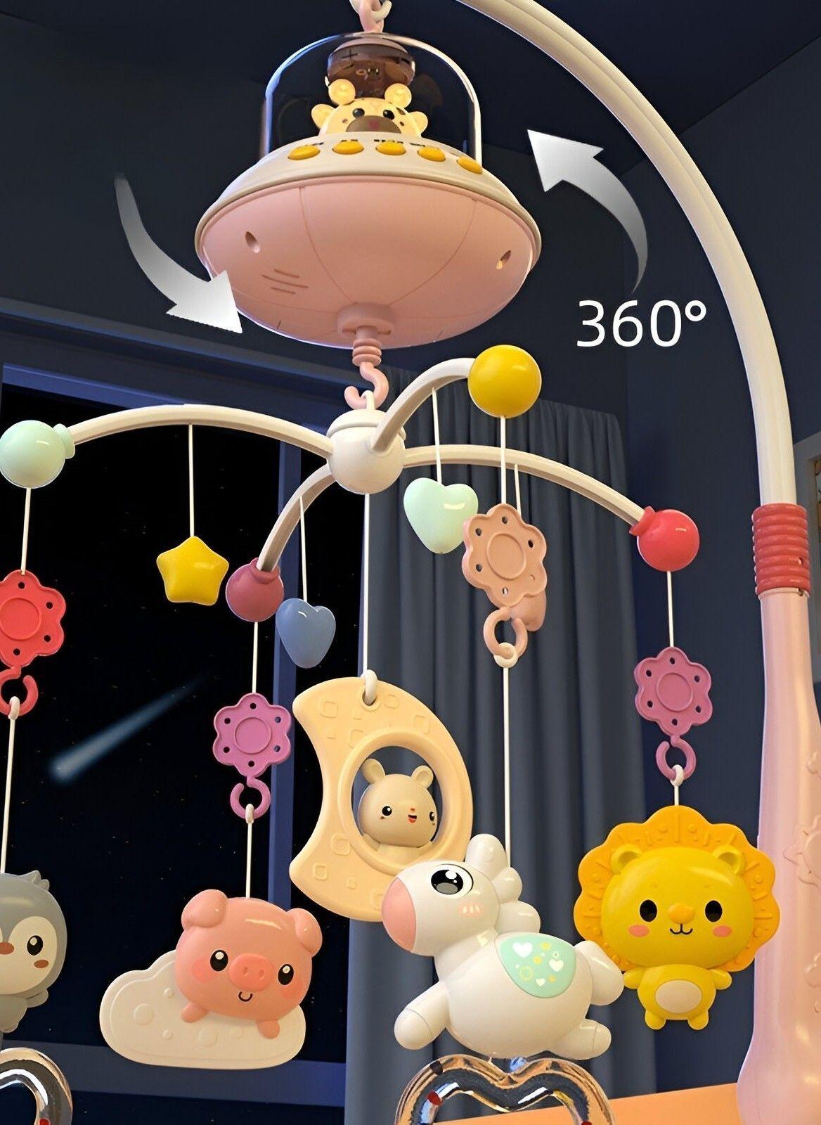 Móvil Cuna Bebé Música Luces Sonajero Giratorio Colgante Jhn-6