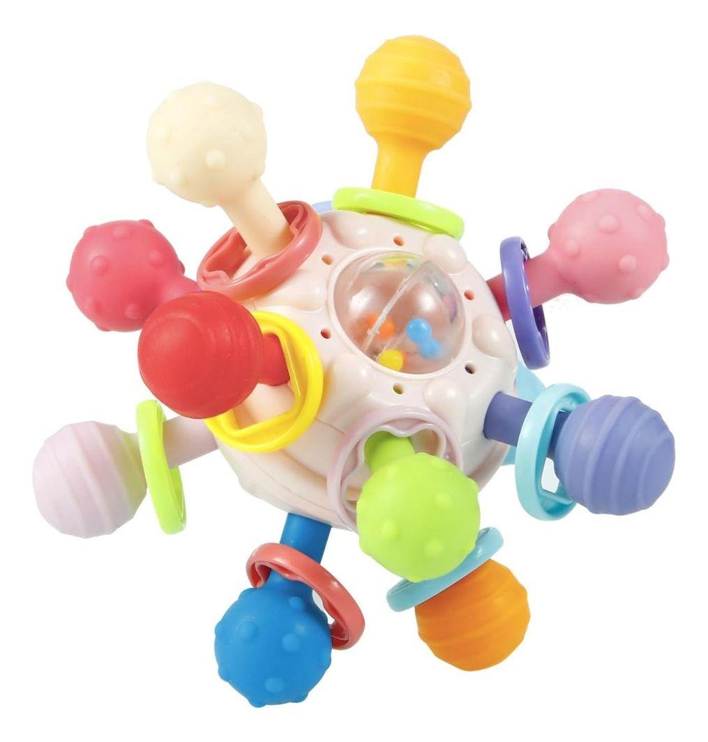 Set 2 Juguete Sensorial Silicona Mordedor Sonaja Bebes Lau-0