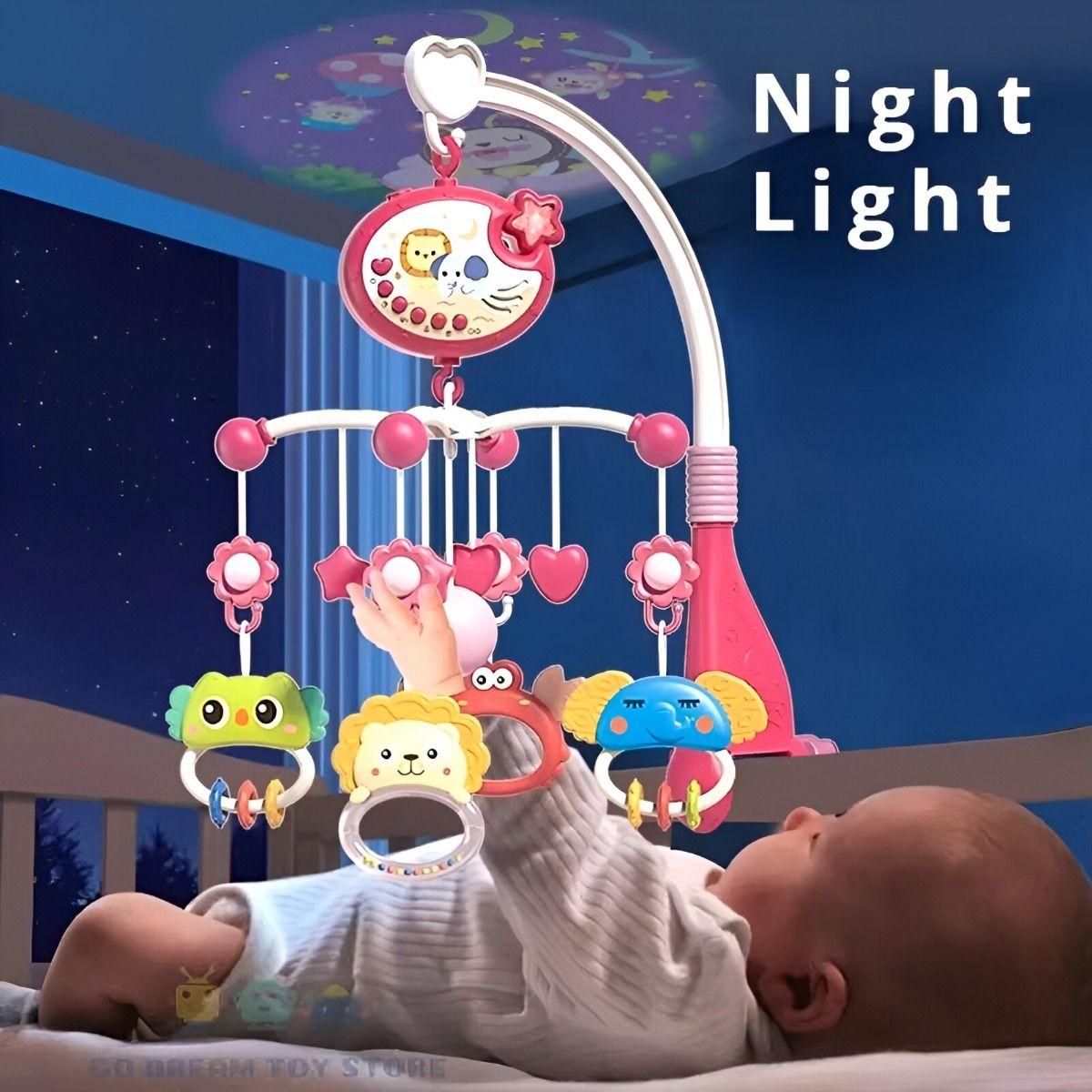 Móvil Bebé Cuna Música Luces Carrusel Portátil Colgante Jhn-7