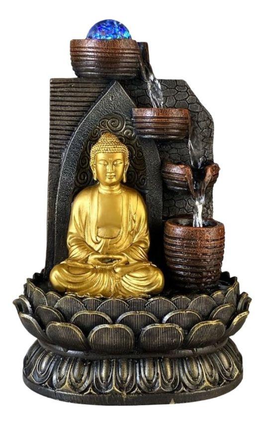 Fuente Agua Mesa Buda Luz Decoración Relajación Hogar Jhn-0
