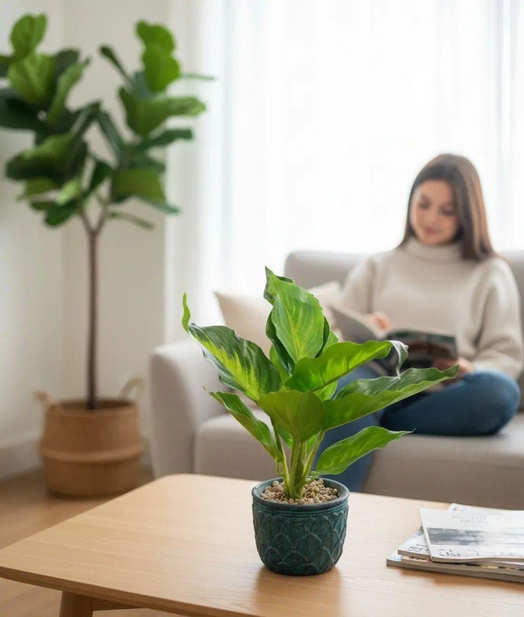 Planta Decorativa Artificial Follaje Espléndido Elegante Jhn-3