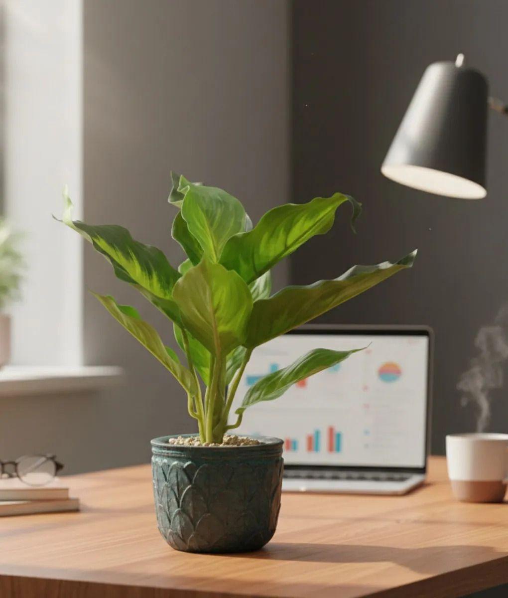 Planta Decorativa Artificial Follaje Espléndido Elegante Jhn-5