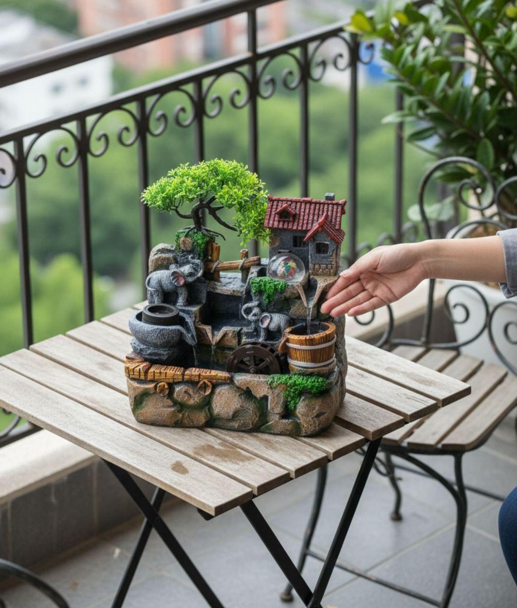 Fuente Agua Elefantes Adorno Mesa Decorativo Hogar Jhn-2