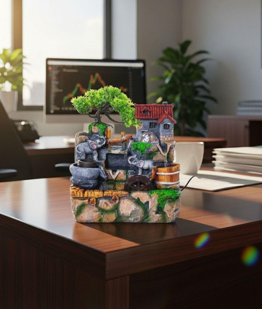 Fuente Agua Elefantes Adorno Mesa Decorativo Hogar Jhn-5