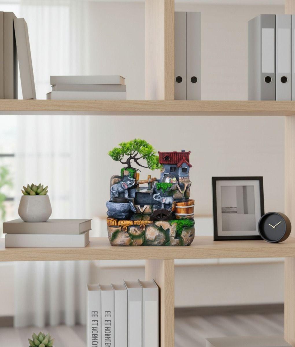 Fuente Agua Elefantes Adorno Mesa Decorativo Hogar Jhn-9