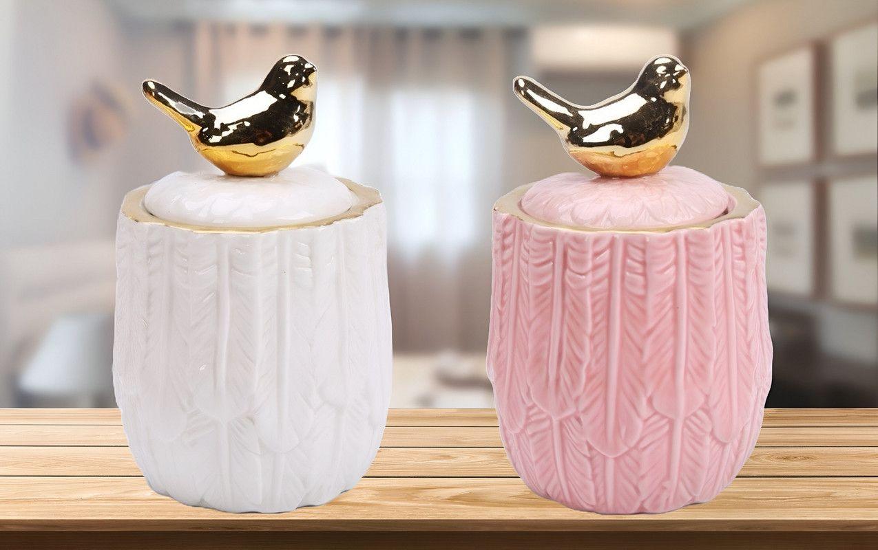 Jarro Ceramico Tapa Almacenamiento Moderno Lau-6