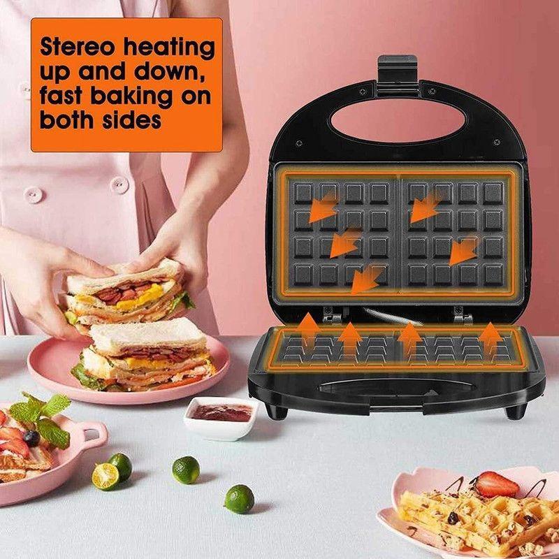 Tostadora Waffle Hogar Portátil Antiadherente Hornear Rondon-5