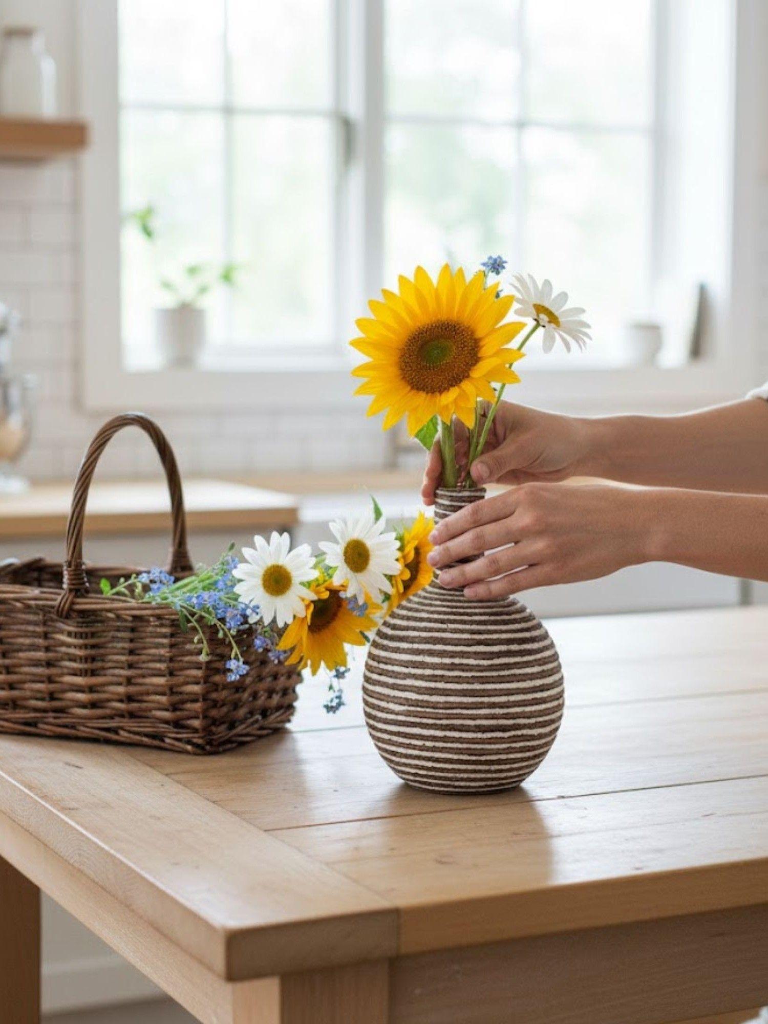 Florero Decorativo Jarrón Moderno Estilo Artesanal Jhn-2