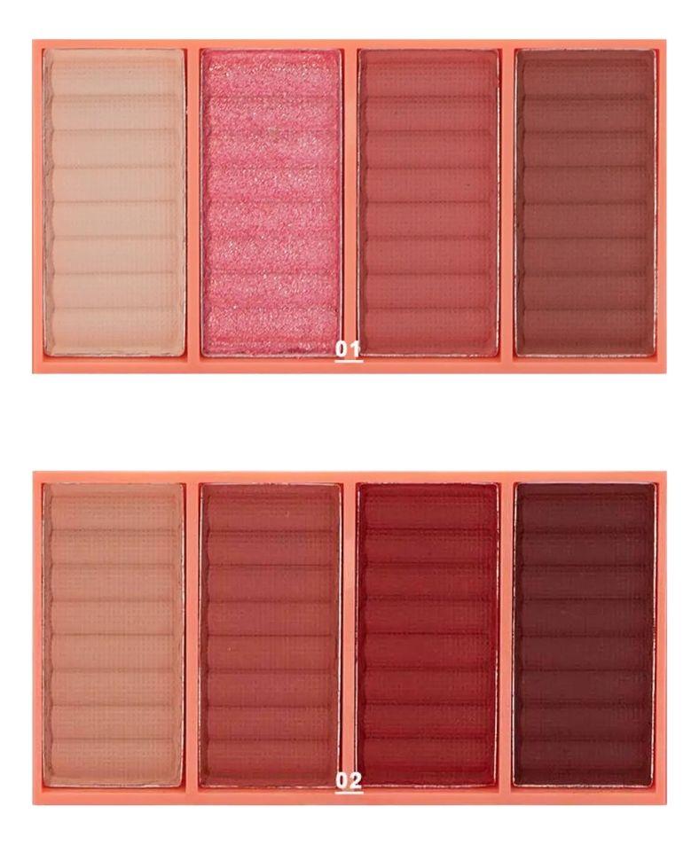 Set 4 Sombra Ojos Paleta 4 Tonos Vibrante Suave Duradera Jhn-1