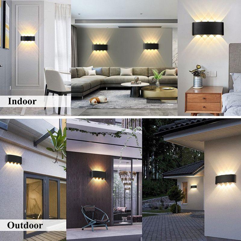 Aplique 8 Focos LED Exteriores Pared Luz Calida Lau-8