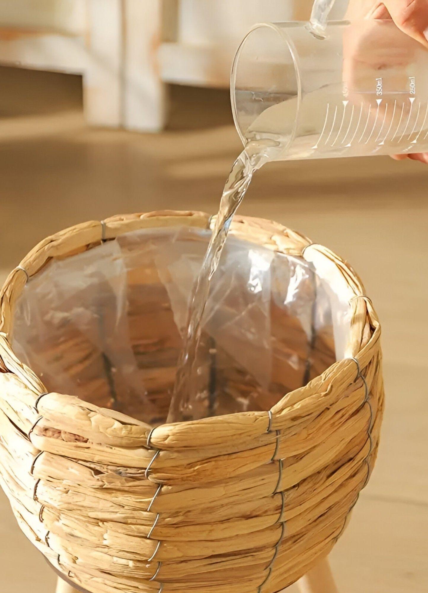 Set Macetas Decorativas Tejido Paja Plantas Flores Jhn-3