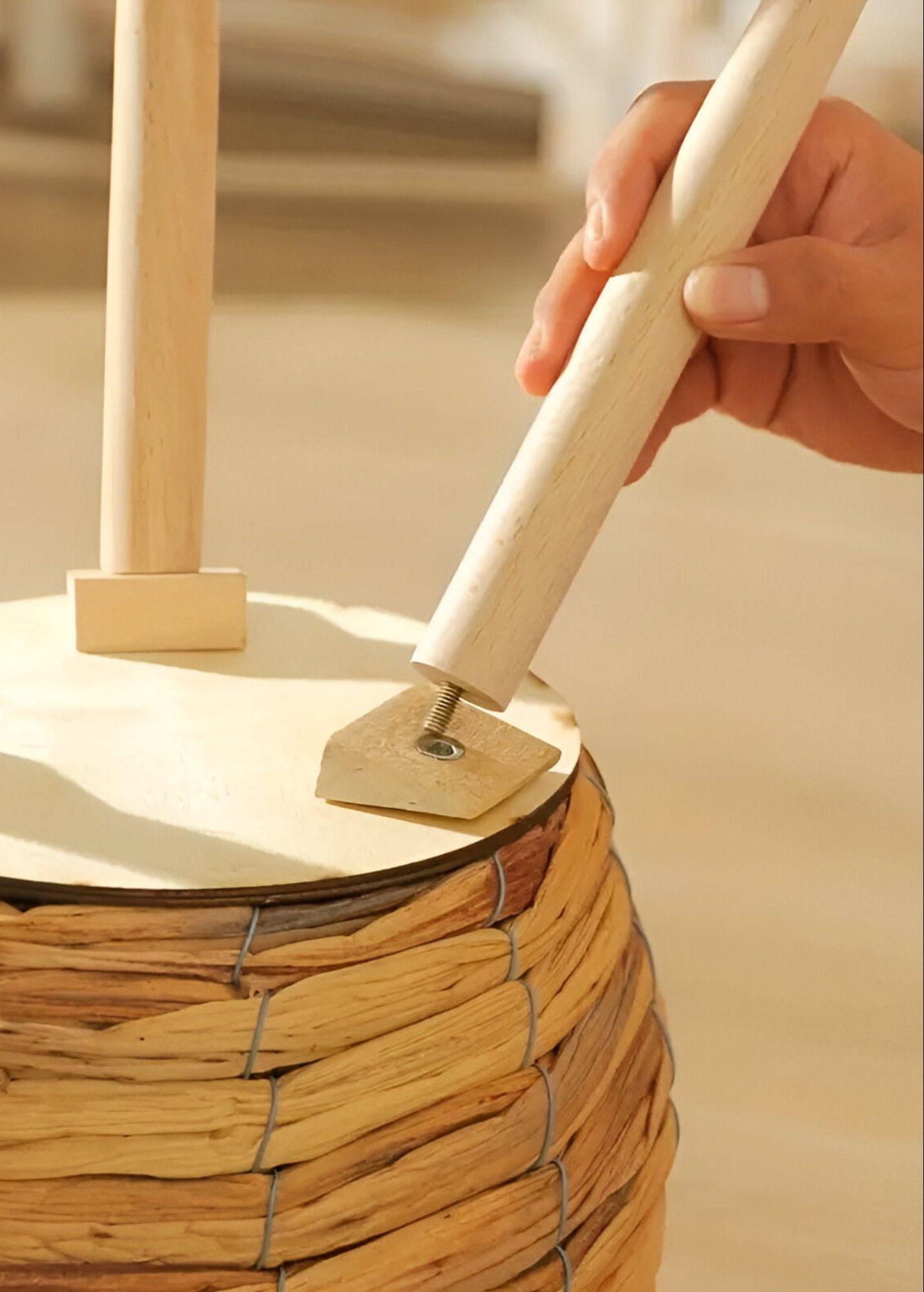 Set Macetas Decorativas Tejido Paja Plantas Flores Jhn-4