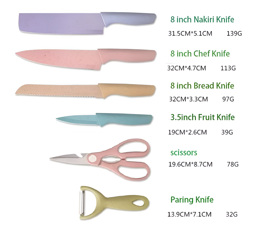 Juego de Cuchillos Antiadherente Cocina Acero Inoxidable Lau-4