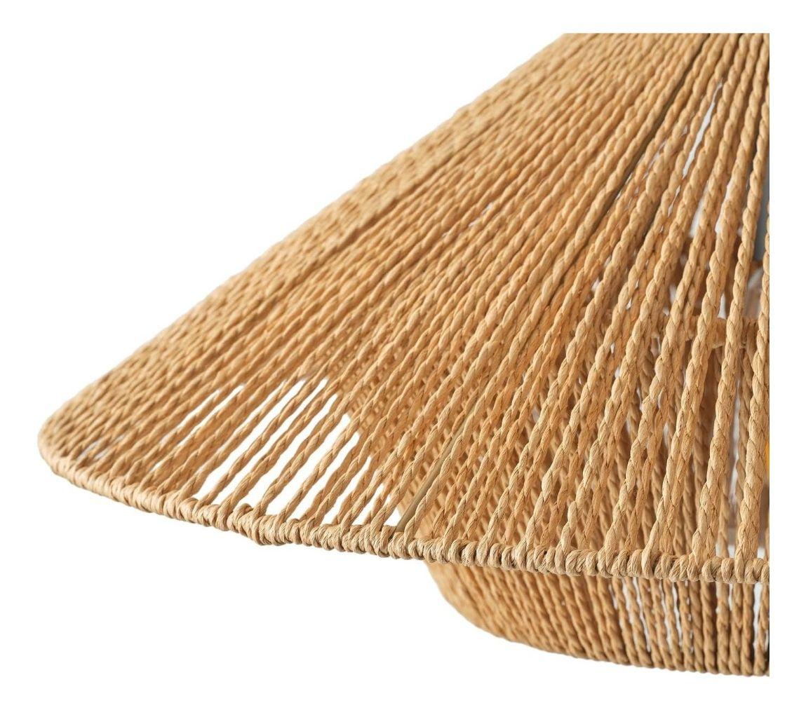 Lámpara Colgante Bohemia Ratán Cáñamo Rústica 40cm Jhn-1