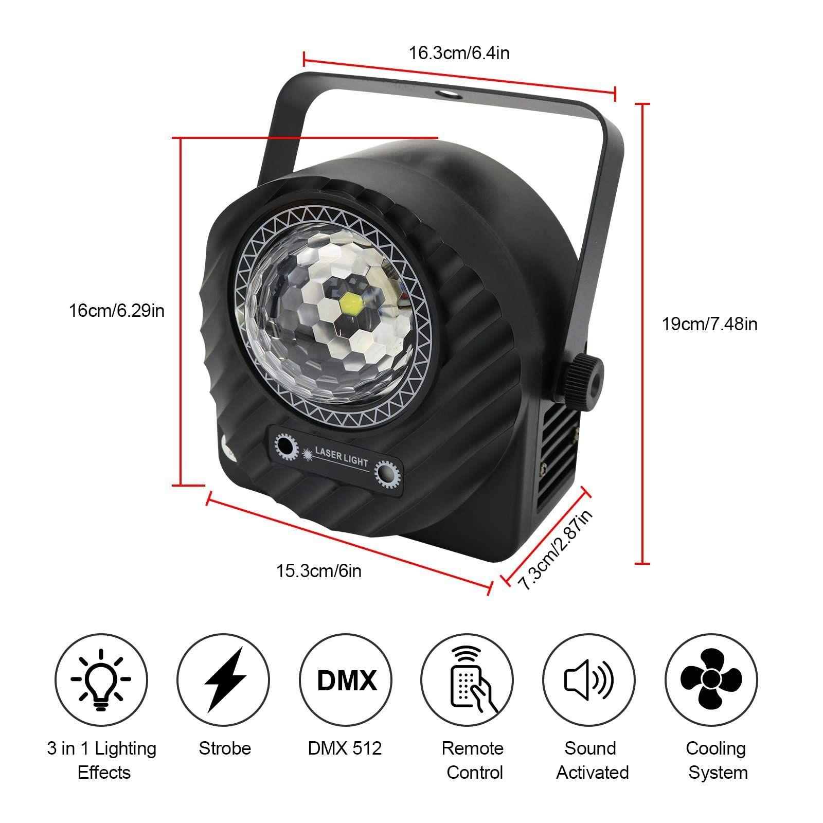 Luces Led Dj Mixto Estrellas Flores Profesional Rondon-5