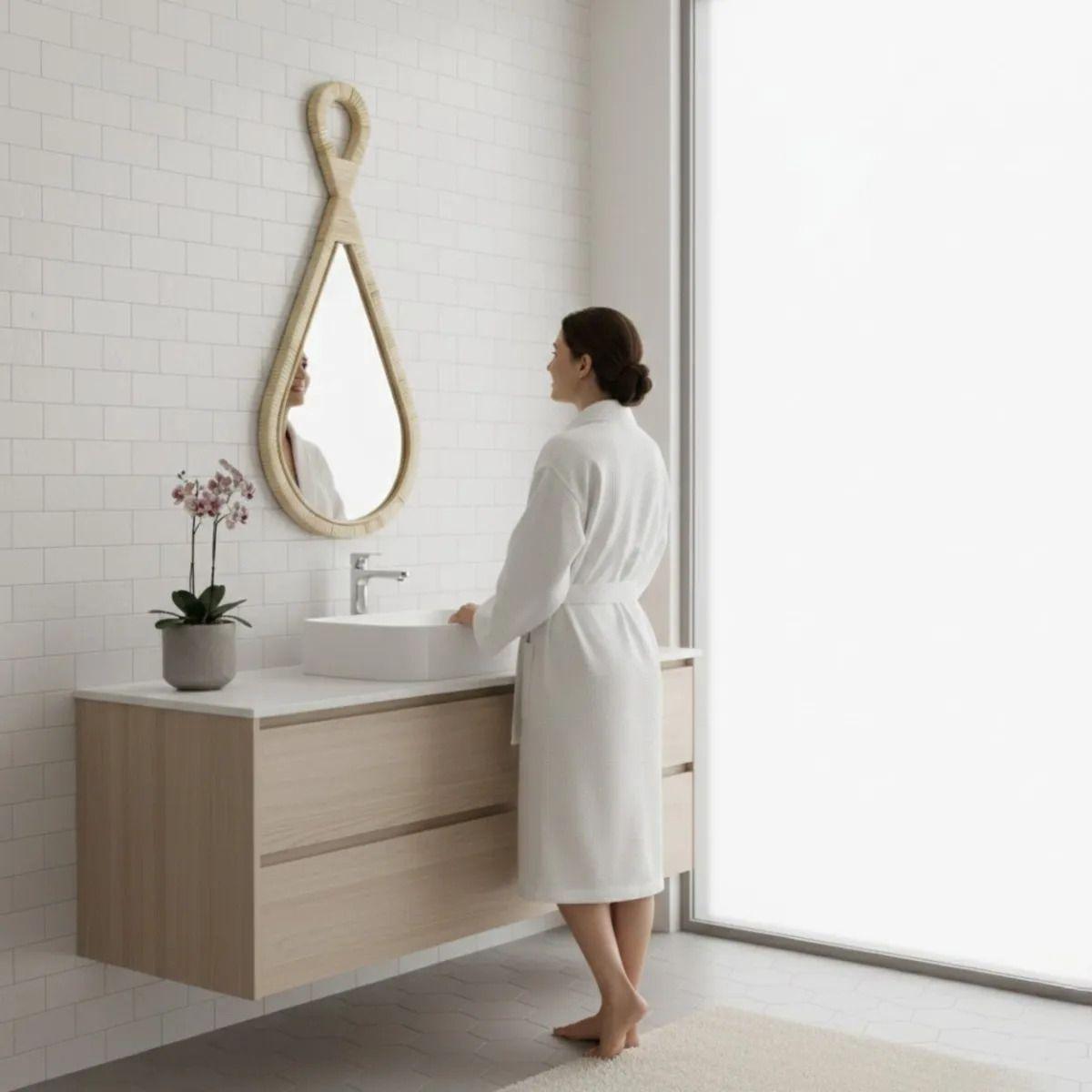 Espejo Decorativo Pared Diseño Gota Estilo Boho Chic Jhn-4
