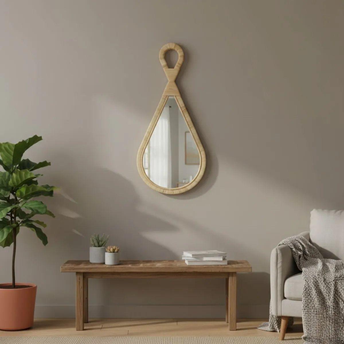 Espejo Decorativo Pared Diseño Gota Estilo Boho Chic Jhn-8