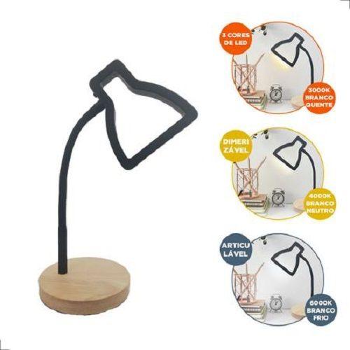 Lámpara Mesa Luz LED Noche Escritorio Estudio Lectura Rondon-4