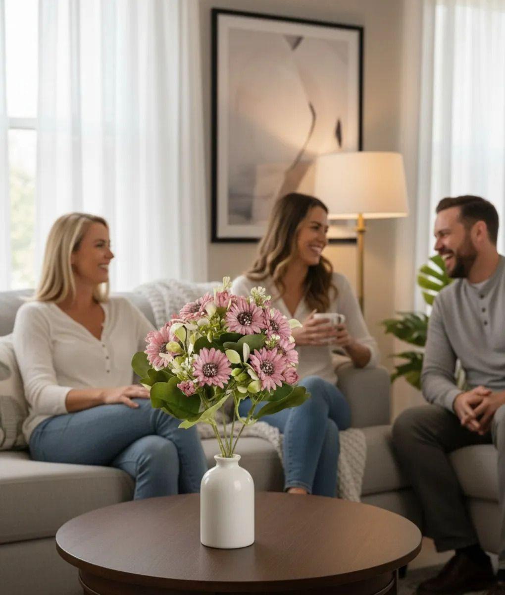 Set 4 Adorno Floral Artificial Decoración Ramo Elegante Jhn-2