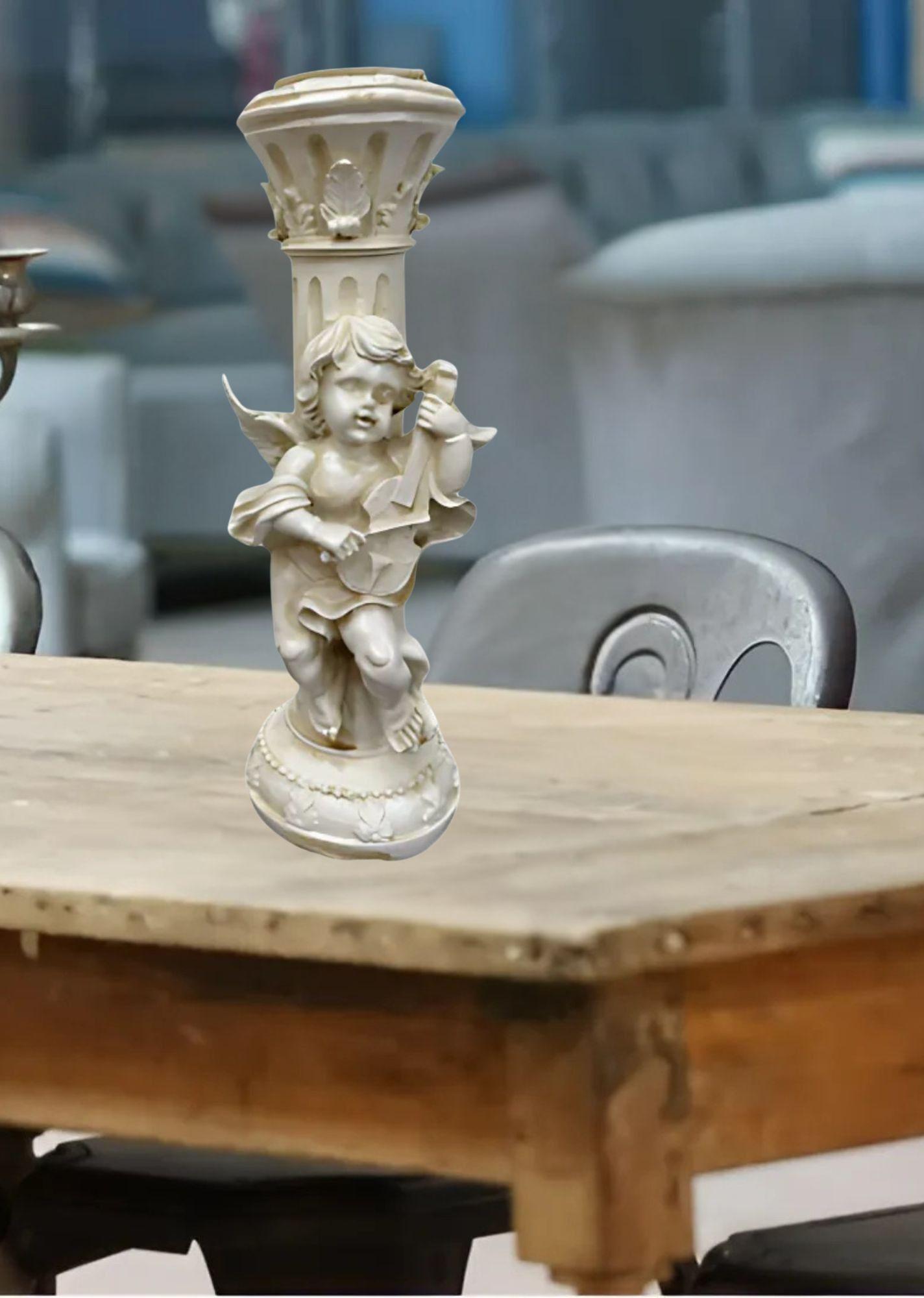 Portavelas Decorativo Querubín Estilo Romántico Vintage Jhn-3